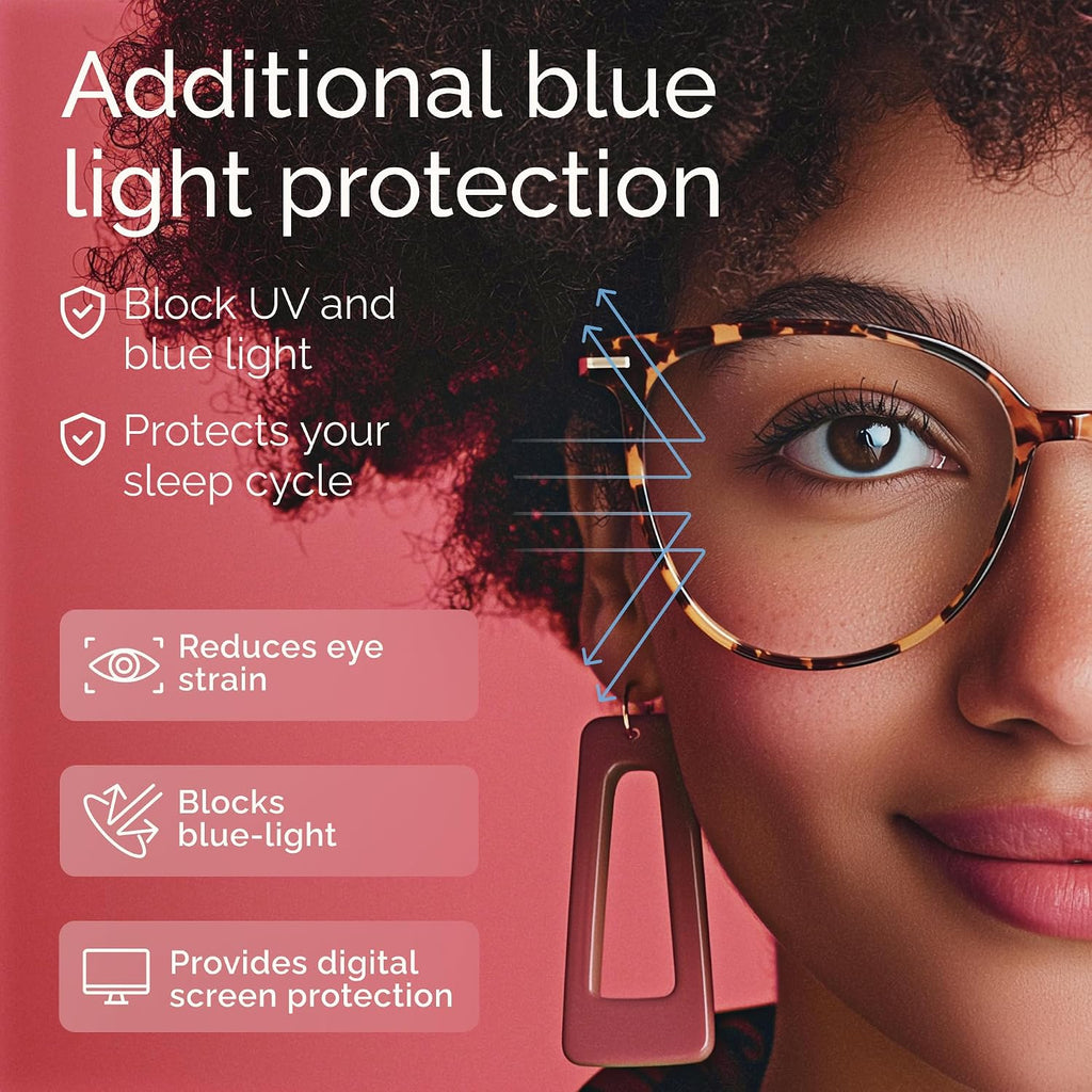 Gaoye Blue Light Blocking Glasses - Trending Round TR90 Frames  Metal Arms  UV400 Protection - Matching Soft Case