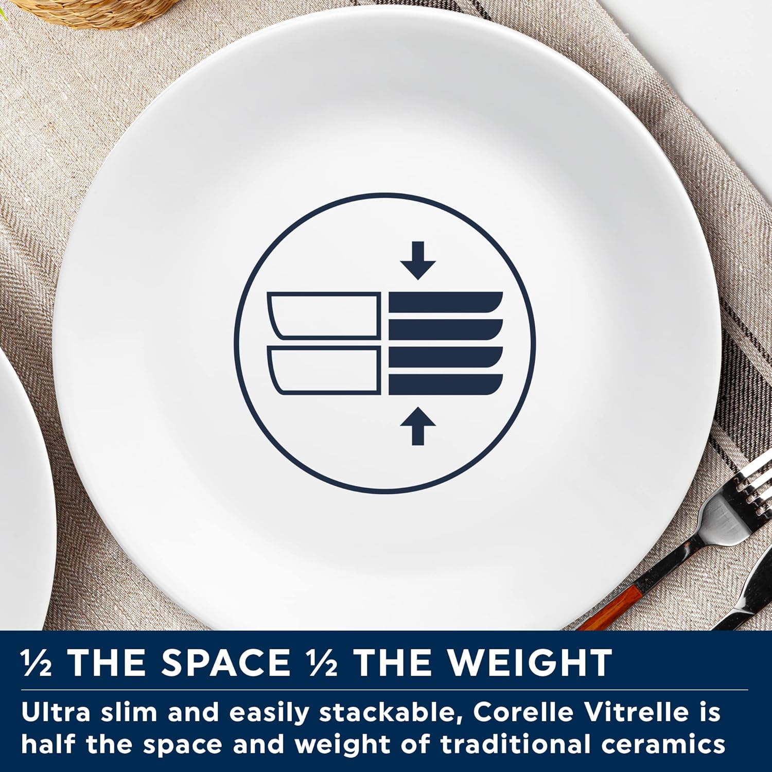 Corelle Vitrelle 4-Pieces 18-Oz Soup/Cereal Bowls Chip & Crack Resistant Glass Dinnerware Set Bowls  Winter Frost White