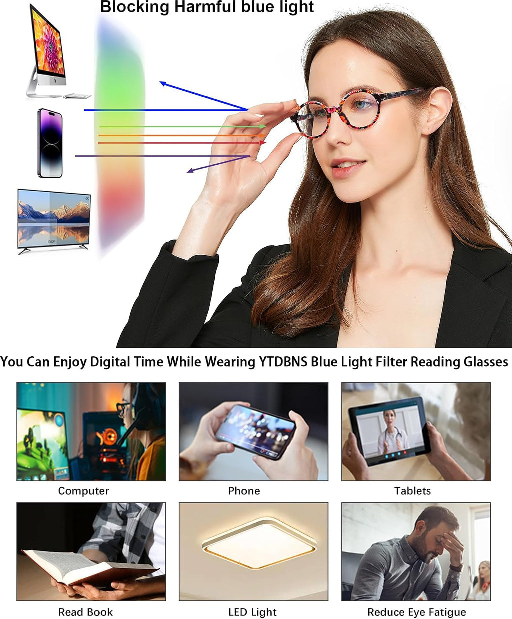Reading Glasses for Women  Floral Round Readers  Lightweight Fashion Eyewear  4 Pack for Everyday Reading