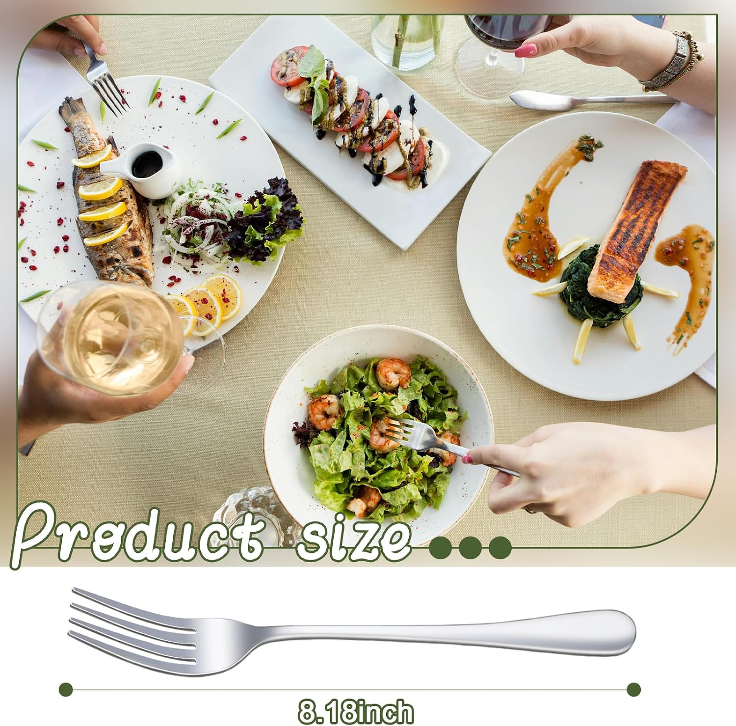 48 Pcs Dinner Stainless Steel Forks Set 8.2 Inch Silverware Forks Bulk Metal Salad Mirror Polished Forks for Dessert  Home  Kitchen  Restaurant
