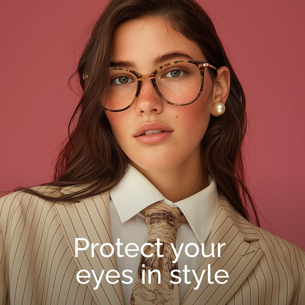 Gaoye Blue Light Blocking Glasses - Trending Round TR90 Frames  Metal Arms  UV400 Protection - Matching Soft Case