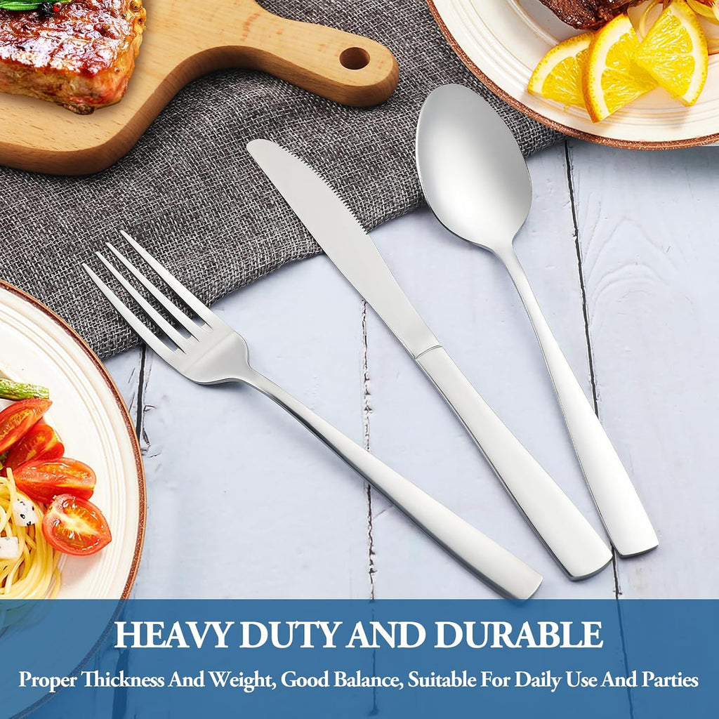 12 Piece Dessert Forks Set  Food-Grade Stainless Steel Silverware Forks  Salad Forks  Metal Forks for Home  Kitchen or Restaurant  Mirror Polished  Dishwasher Safe - 8 Inch