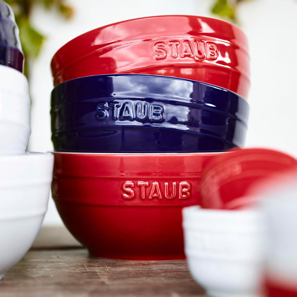 STAUB Ceramic 2-pc Large Universal Bowl Set  6.5-inch/1.25-qt  Dark Blue