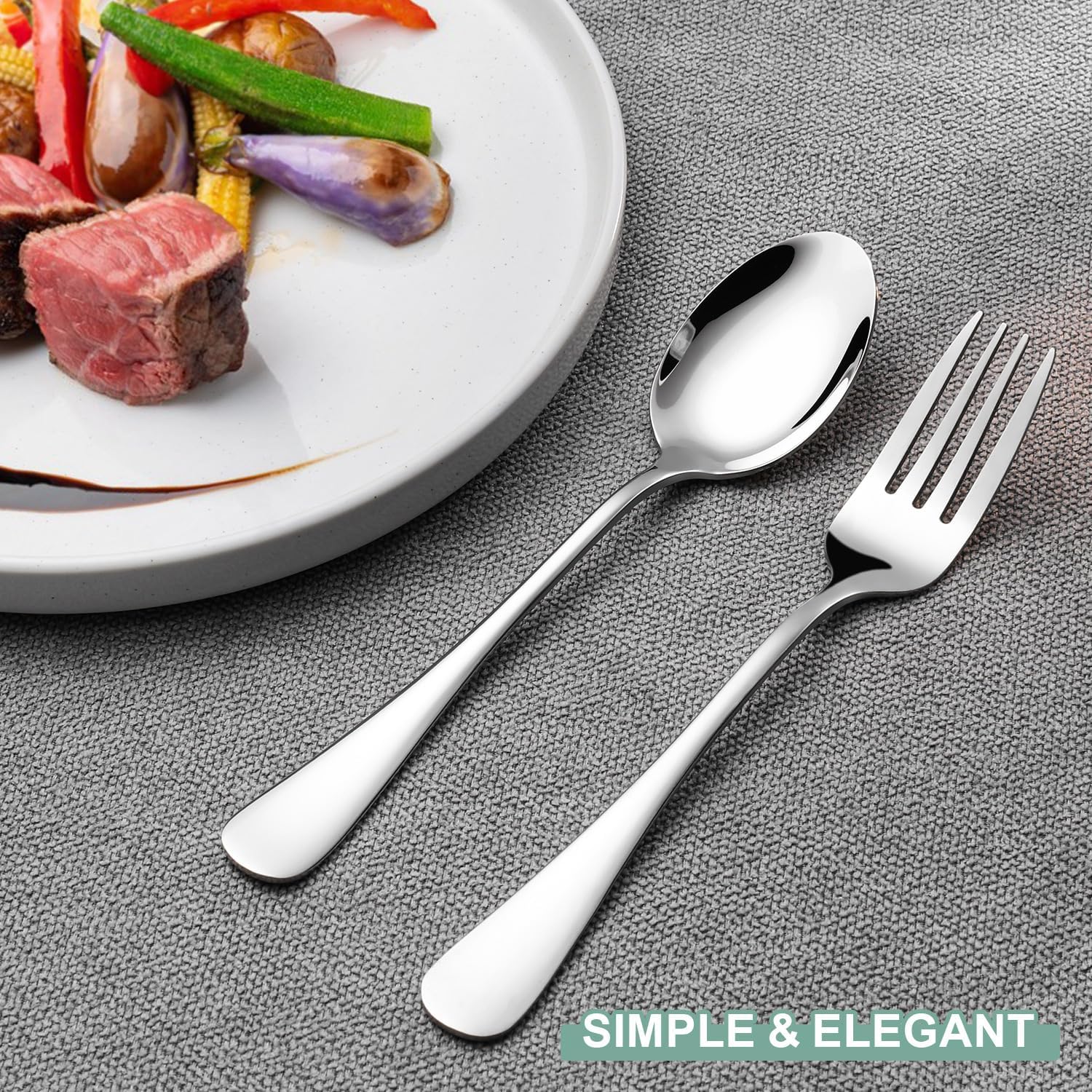E-far Salad Forks Set of 12  Stainless Steel Small Appetizer Dessert Forks  Mirror Finish & Dishwasher Safe  6.7-Inch