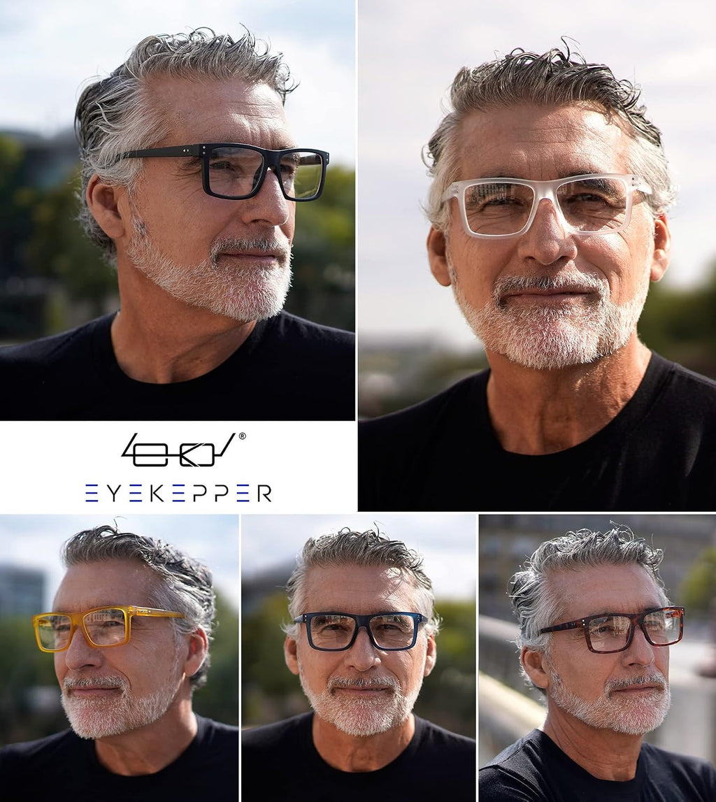 Eyekepper 5-pack Oversized Reading Glasses Square Large Frame Readers for Men and Women +1.50