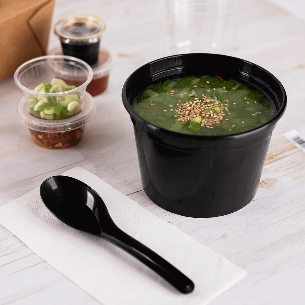 Karat U2015B Med-Heavy Weight Asian Soup Spoon - Black -1 000 ct
