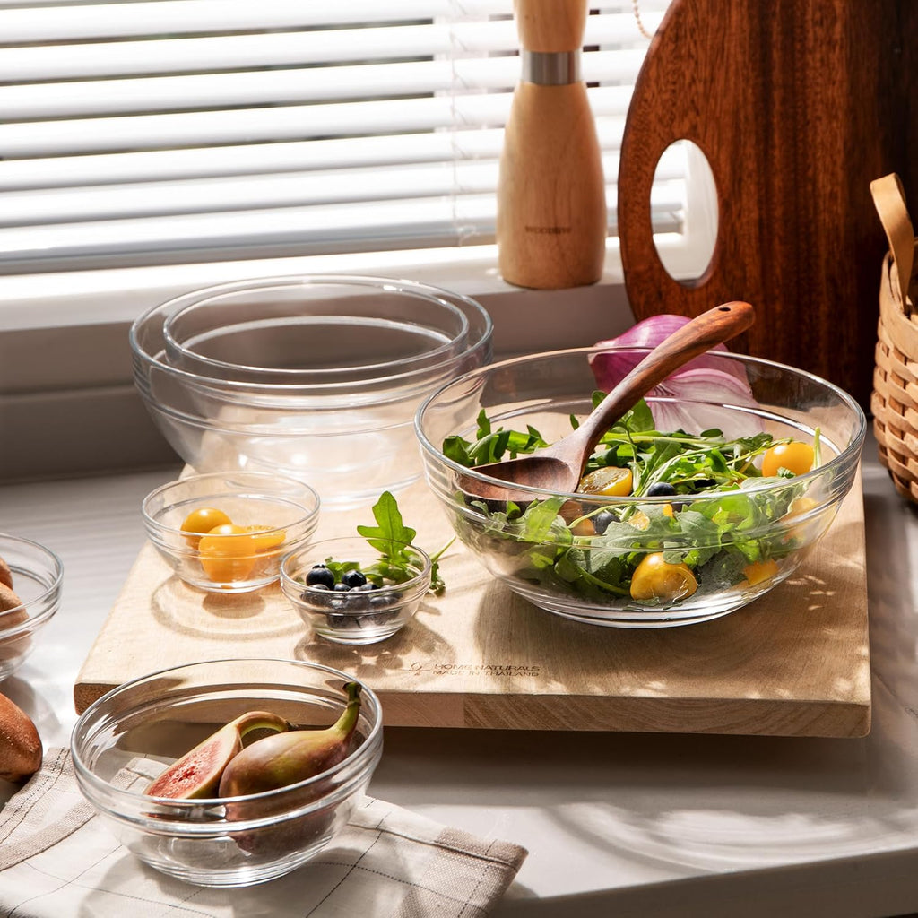 Sweejar 5.5 inch Glass Soup Bowls Set  20 oz Cereal Bowls  Bowls Set for Cereal Soup Salad Pasta Rice Oatmeal  9 pack