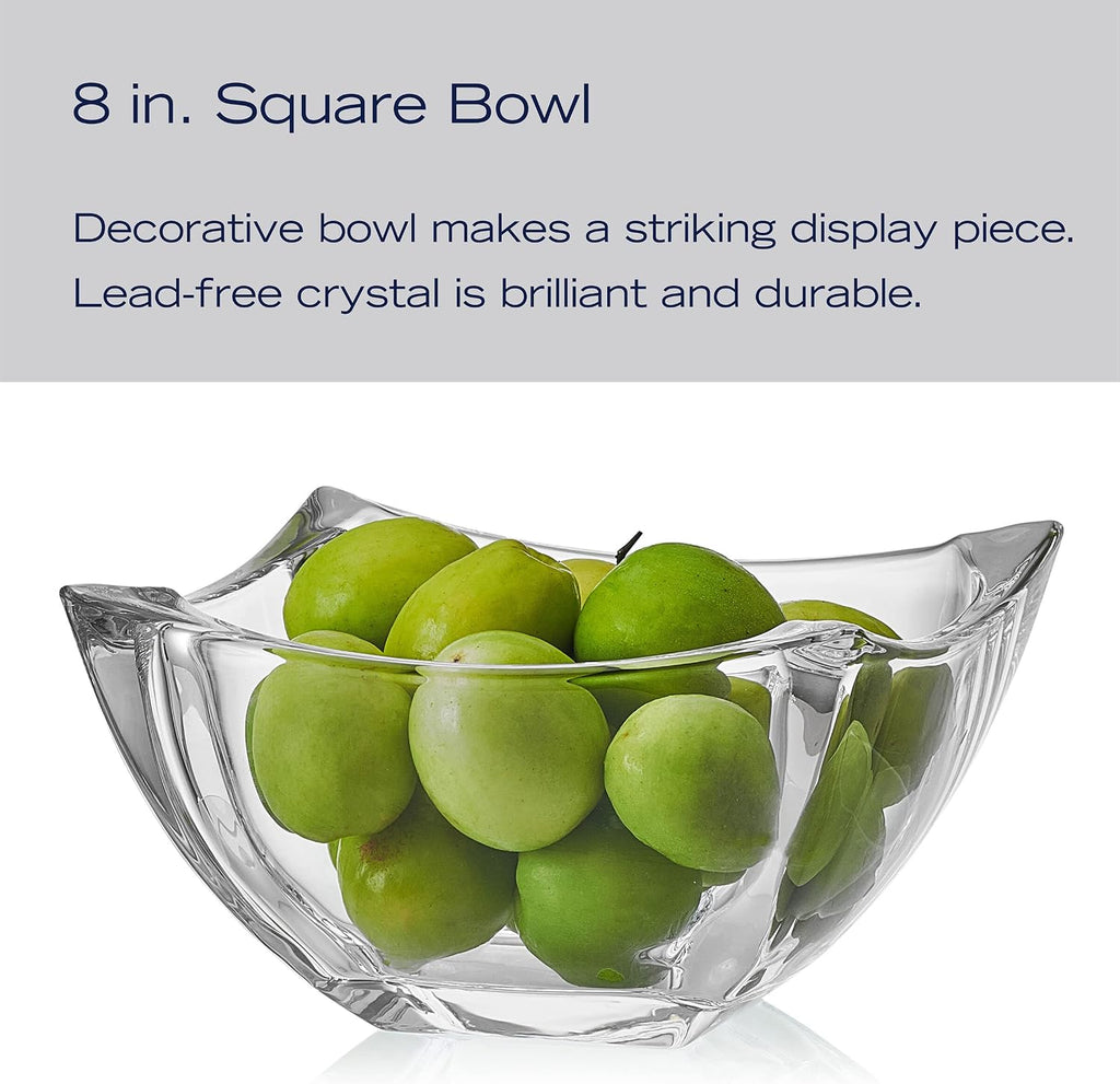 Mikasa Baron Crystal Square Bowl  8 Inch