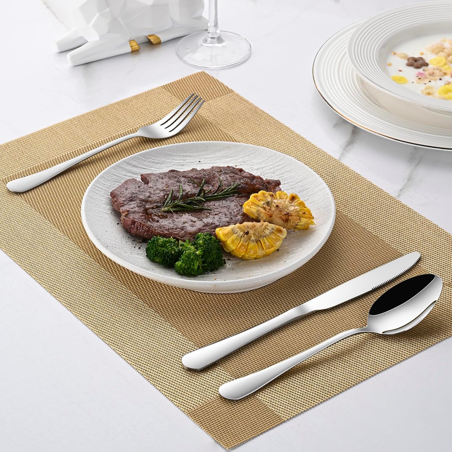 Salad Forks And Teaspoon 6.7 Inches Stainless Steel Dessert Spoons And Forks Set Of 16 Dishwasher Safe Silverware Fork And Spoon For Home Restaurant