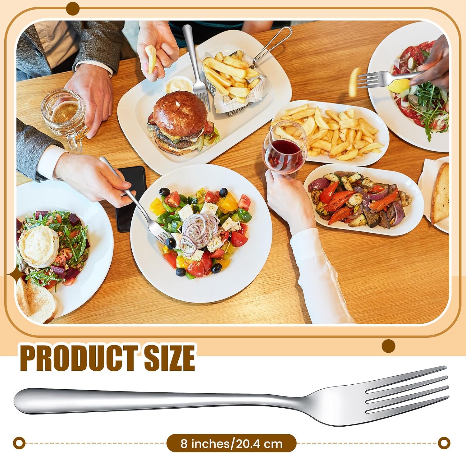 Syhood 300 Pcs Stainless Steel Dinner Forks Set 8 Inch Bulk Metal Forks Restaurant Silverware Mirror Polished Salad Dessert Utensils for Home Hotel Kitchen Event Supplies
