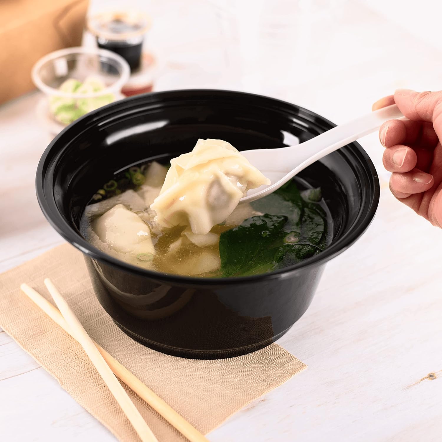 Karat Med-Heavy Weight Asian Soup Spoon - White -1 000 ct