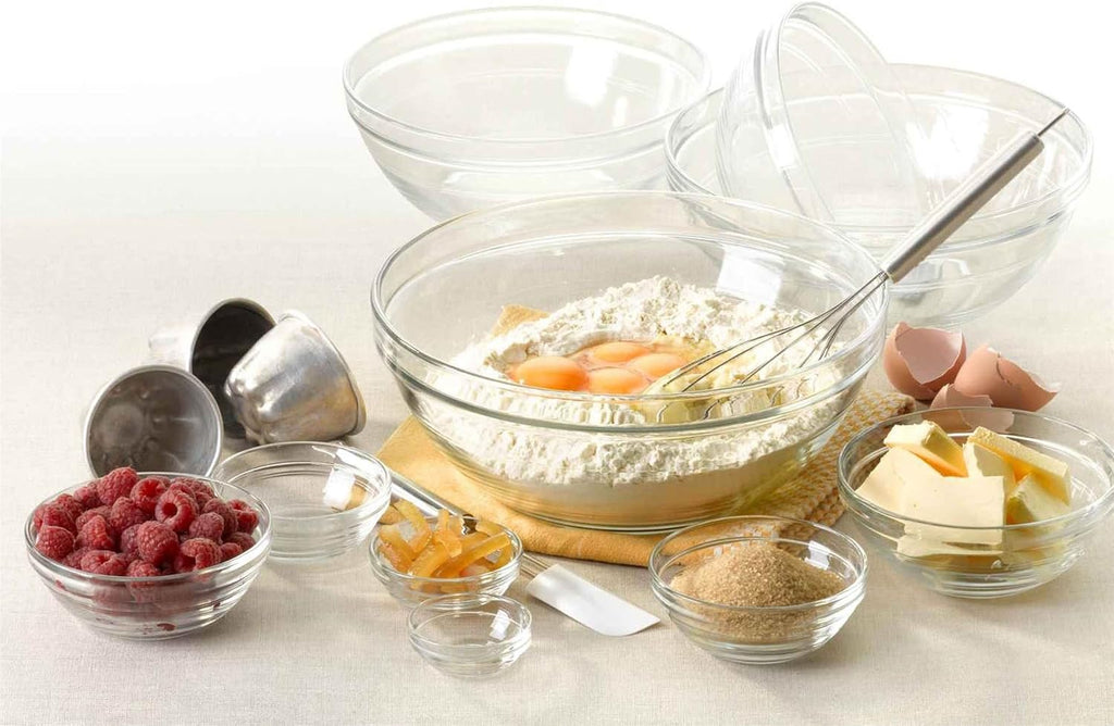 Duralex lys stackable clear bowl  0.5 quart  50 cl  5.5"  14 cm / set Of 6