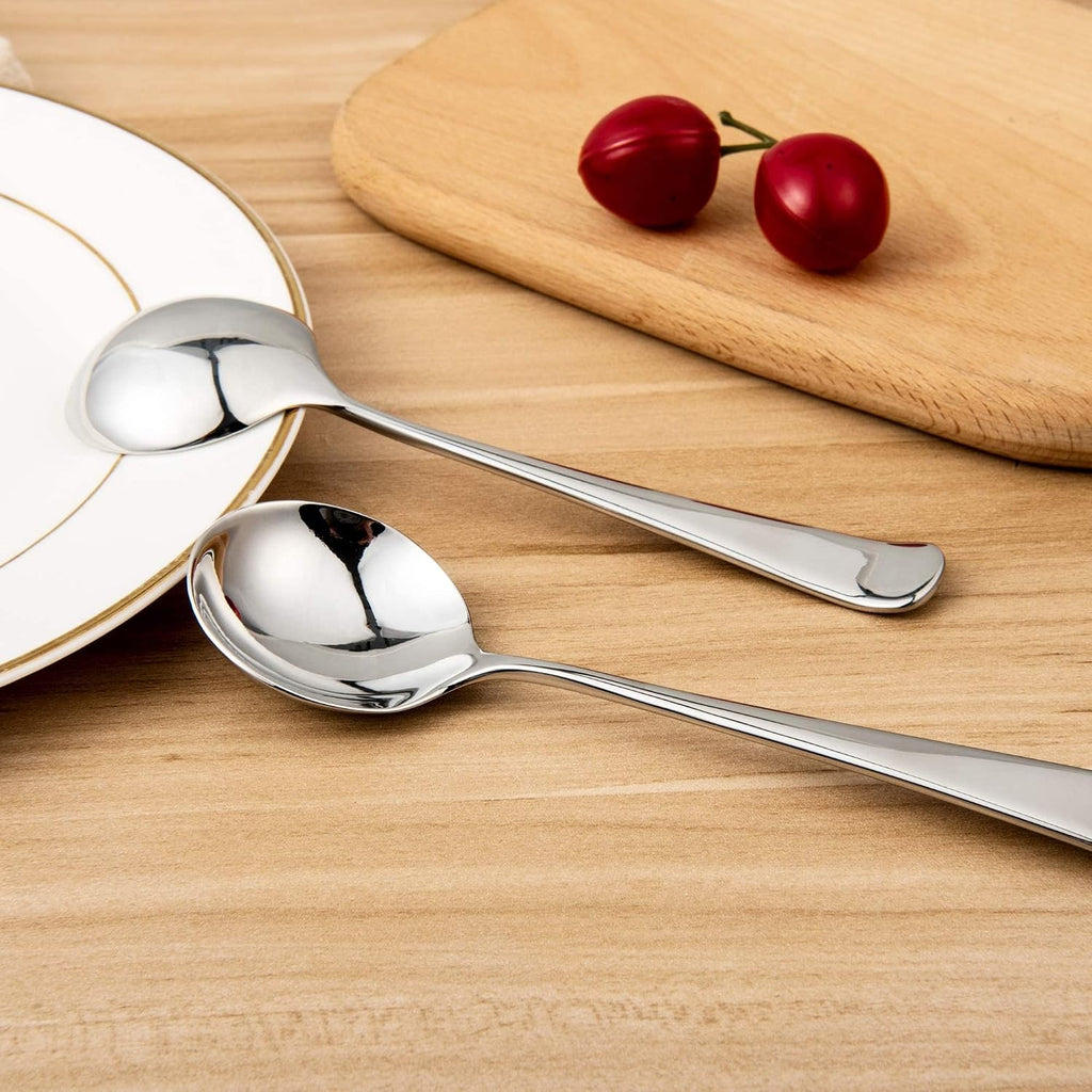 IMEEA Roud Soup Spoons SUS304 Stainless Steel Small Soup Spoons 6-Inch  Set of 4
