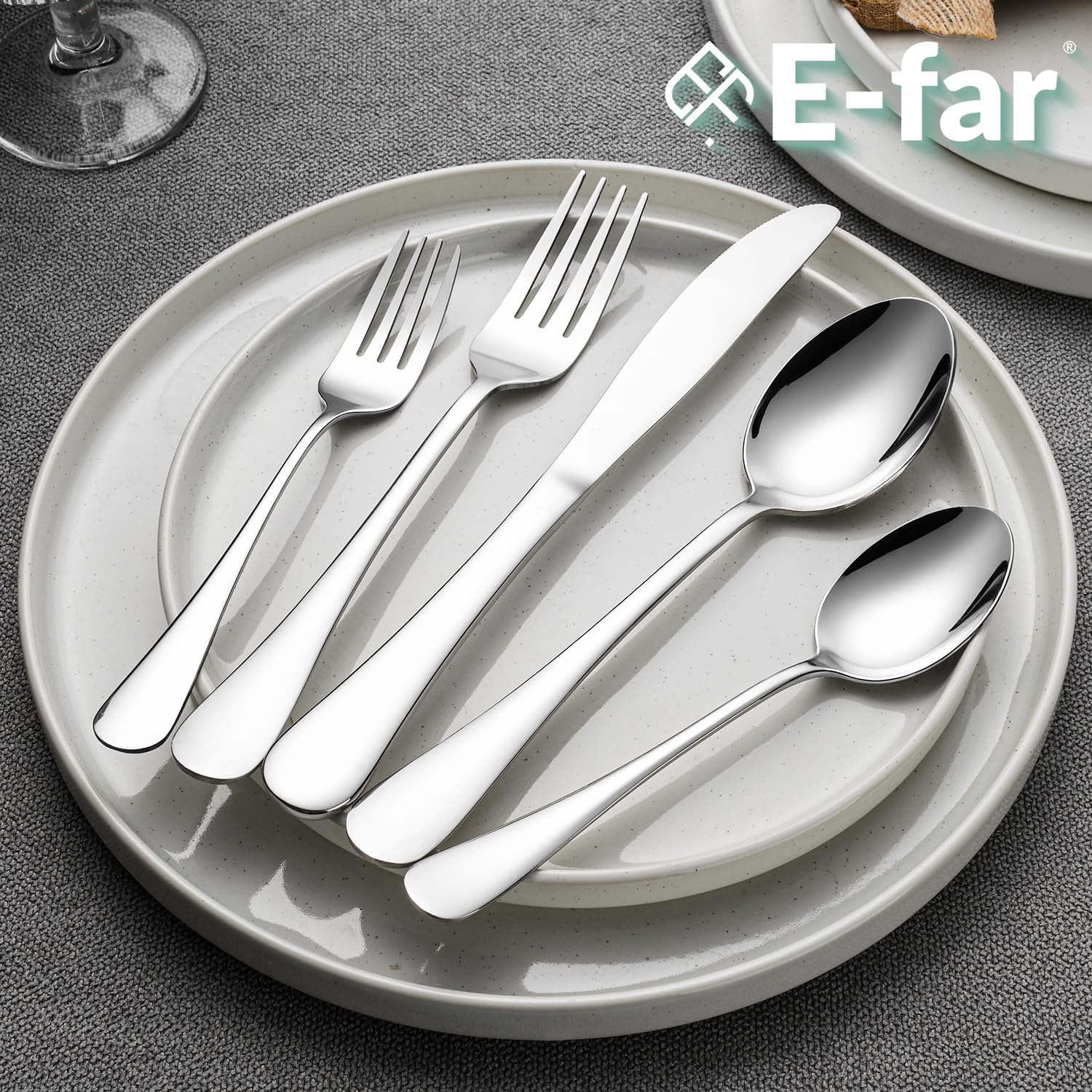 E-far Salad Forks Set of 12  Stainless Steel Small Appetizer Dessert Forks  Mirror Finish & Dishwasher Safe  6.7-Inch