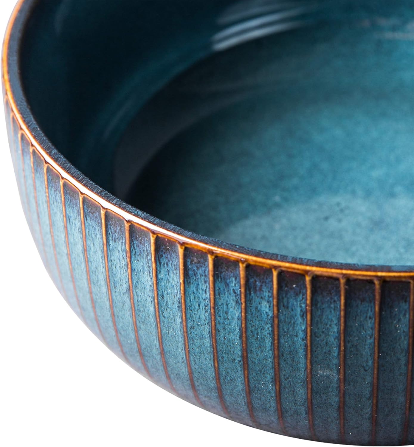 CSYY Salad Bowl 66 Oz  8" Large Soup Bowls  Porcelain Round Serving Bowl Blue Decorative Bowl for Salad  Chip  Cereal  Fruits and Pasta (1pc)