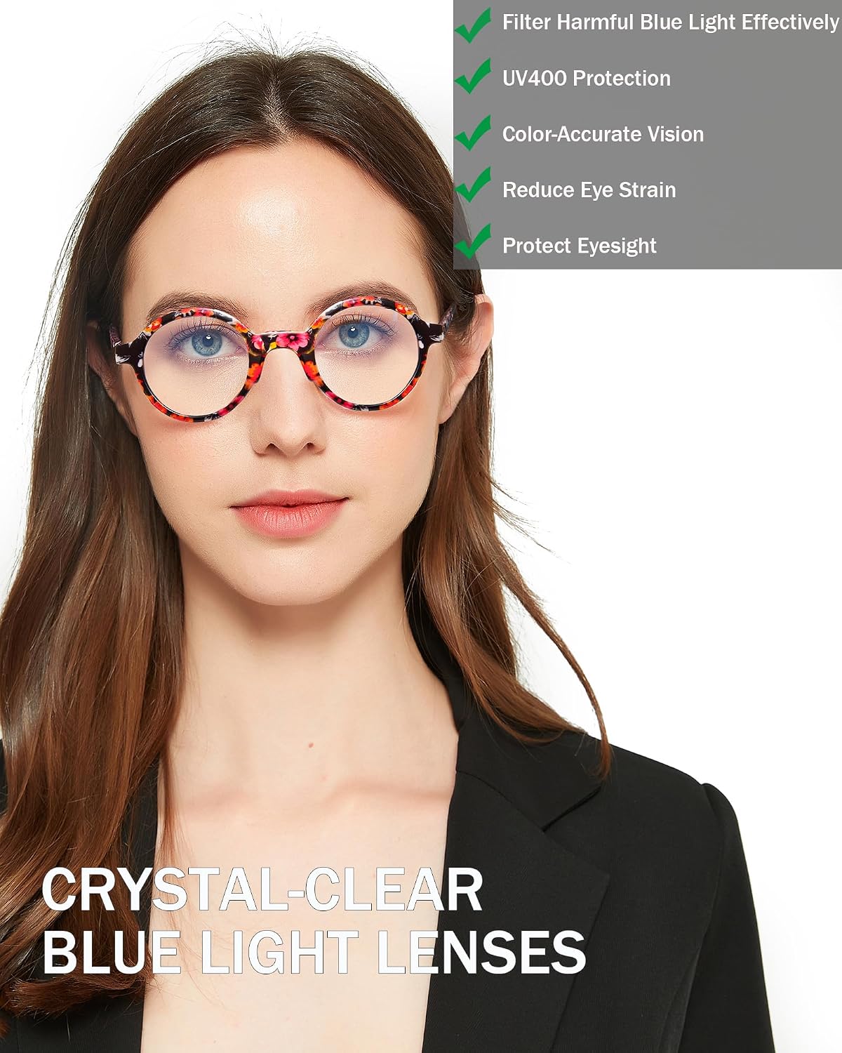 Reading Glasses for Women  Floral Round Readers  Lightweight Fashion Eyewear  4 Pack for Everyday Reading