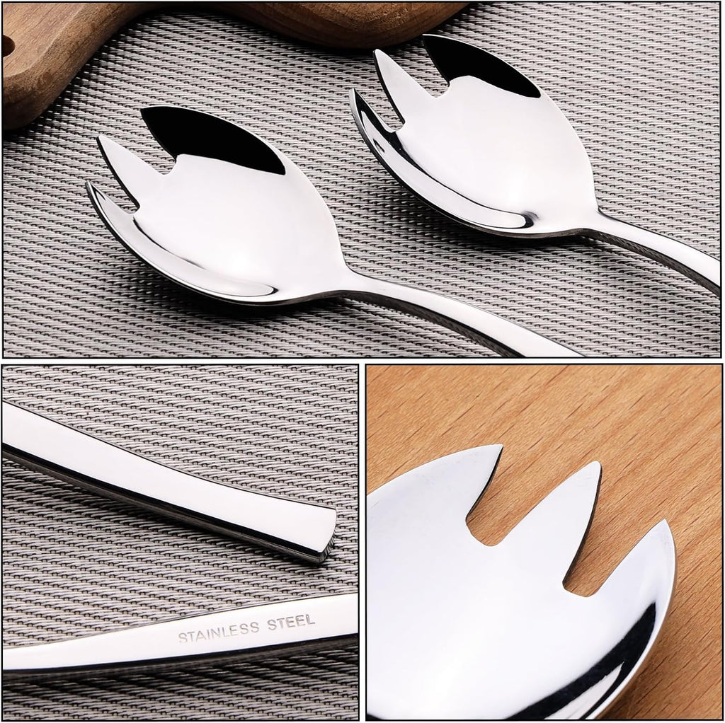 6-Piece Silver Stainless Steel Sporks  7.9 INCH Stainless Steel Spoon Sporks  Ice Cream Spoon & Salad Forks Flatware Set