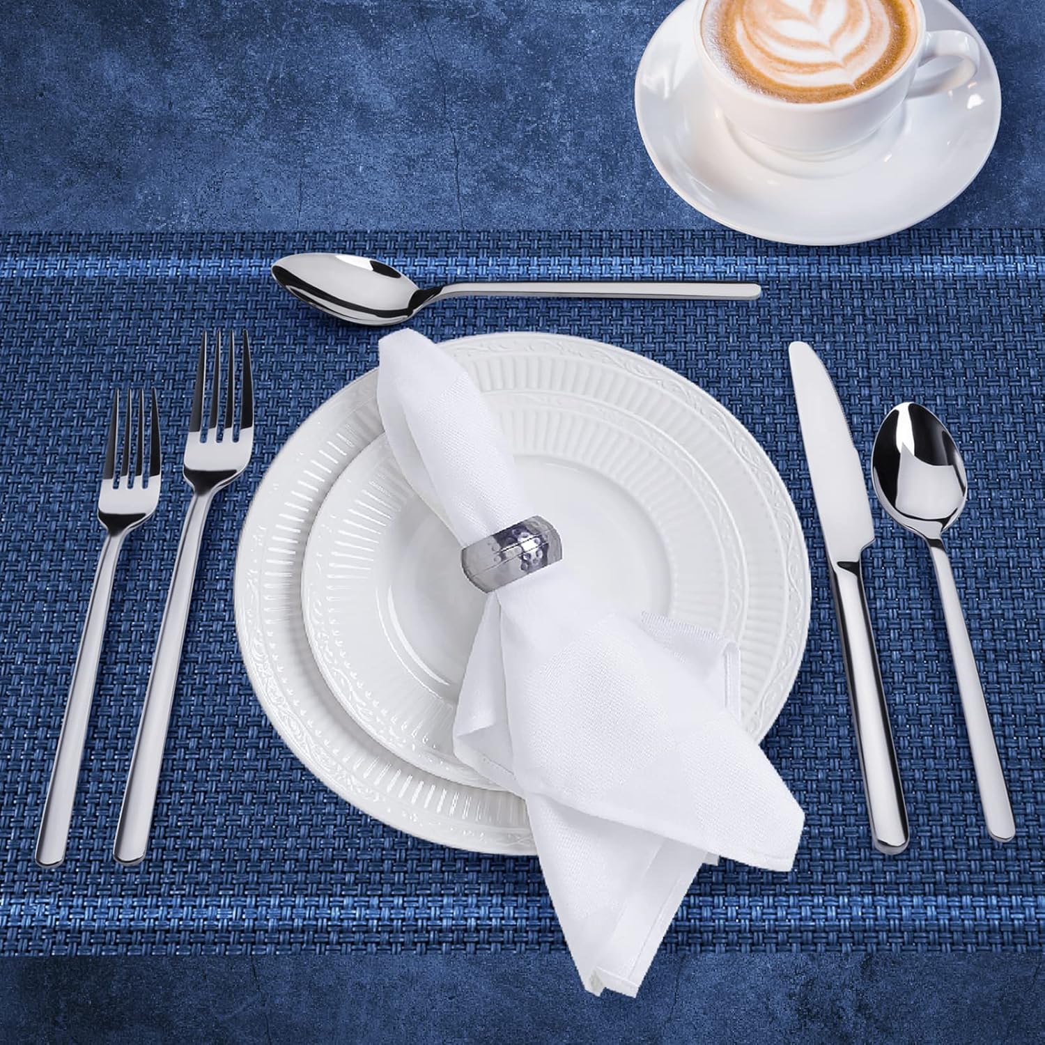KINGSTONE Dinner Forks Set of 4  8-Inch 18/10 Stainless Steel Forks Cutlery  Mirror Polished Table Forks for Home  Kitchen & Restaurant  Dishwasher Safe (Dinner Forks Set  4-Piece)
