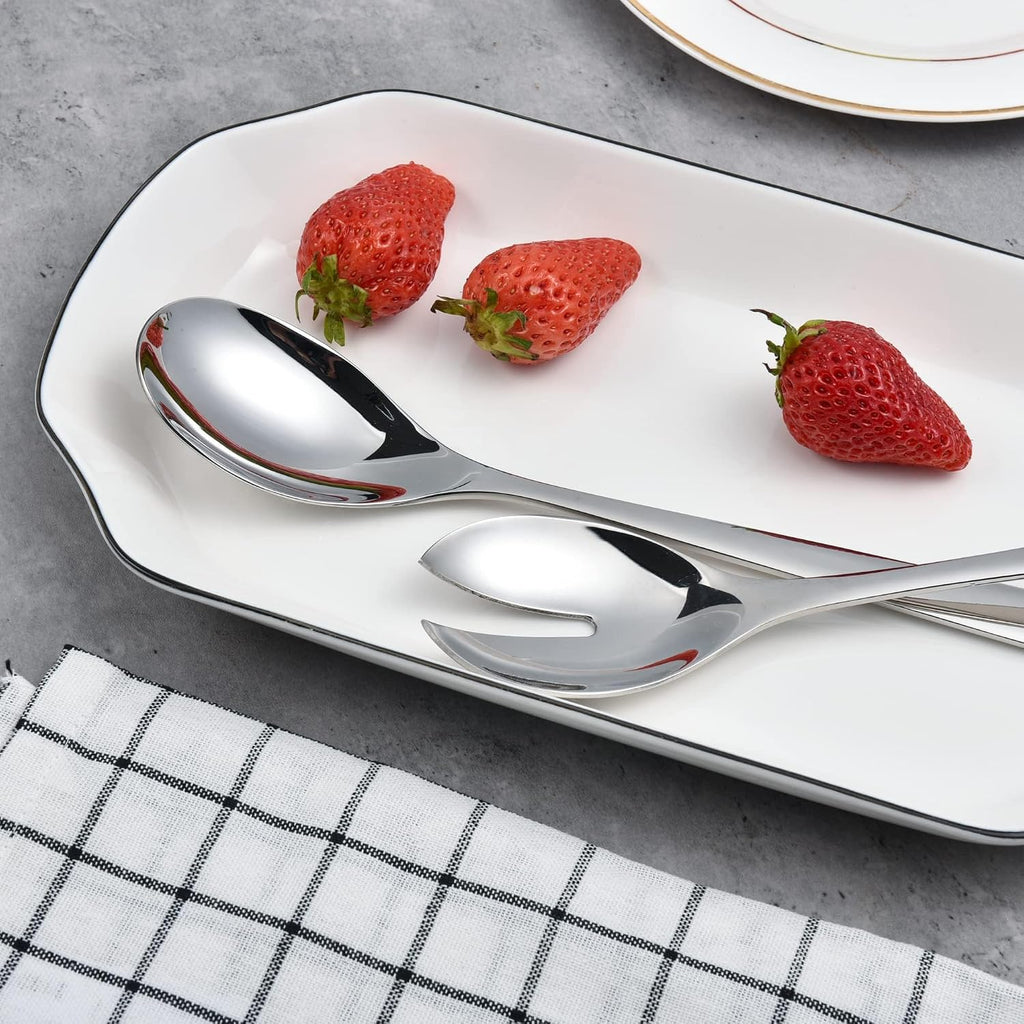 IMEEA Salad Servers 18/8 Stainless Steel Salad Serving Set Salad Fork and Spoon  10-Inch