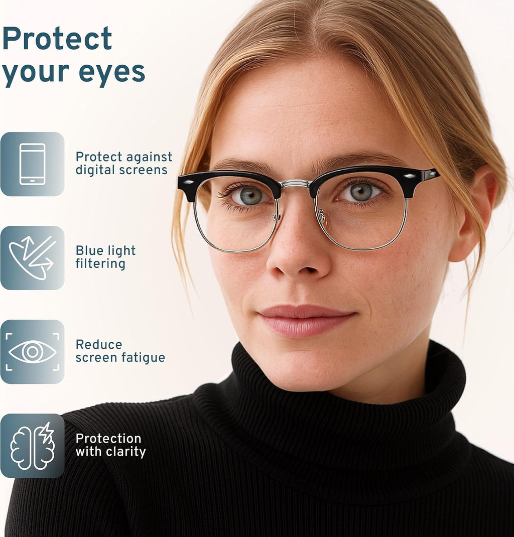 racico Computer Blue Light Blocking Glasses Blue Light Glasses Men Women  Anti Blu-Ray Gaming Glasses Lenses