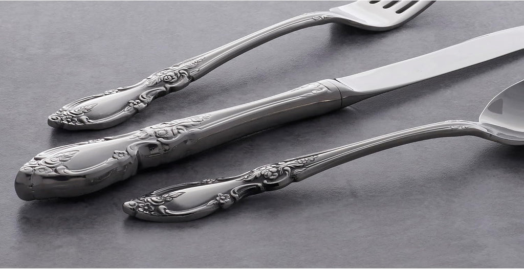 Oneida Louisiana 4-Piece Fine Dinner Forks Stainless Steel Silverware Set  18/8 Stainless Steel Fork Set  Service For 4  Dishwasher Safe  Mirror Finish  Utensils  Flatware Tableware (Silver  4 Piece)