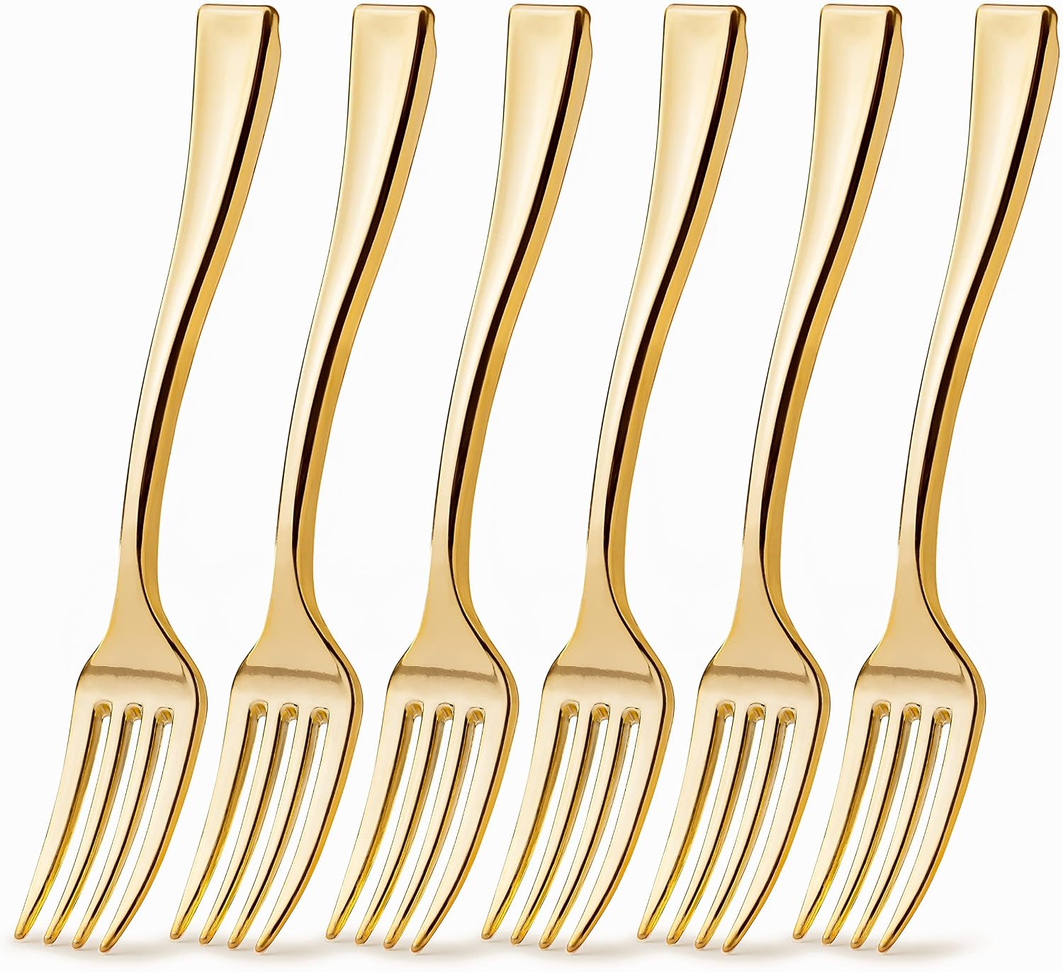 Posh Setting - Plastic Mini Forks  Gold Mini Forks  Gold Plastic Mini Dessert Forks  Disposable Tiny Gold Forks  4 inch Gold Plastic Forks  Taster Forks  Small Forks  Appetizer Forks (80 Pack)