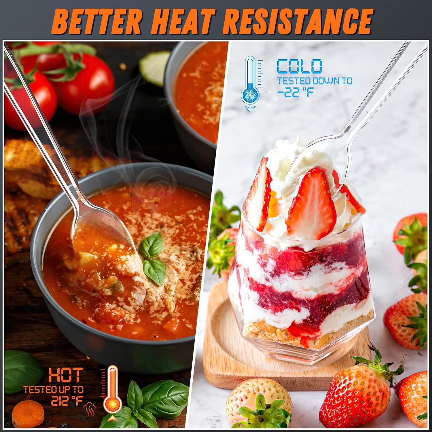 6.8" Clear Plastic Spoons Heavy Duty with Heat Resistant & BPA Free  Solid and Durable Plastic Cutlery  Premium Disposable Spoons for Party Supply(84 Count)