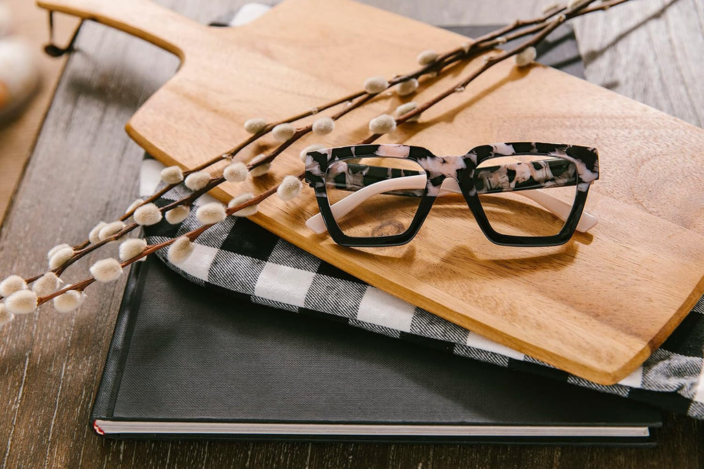 Oprah's Favorite Things Take a Bow Oversized Square Blue Light Blocking Reading Glasses