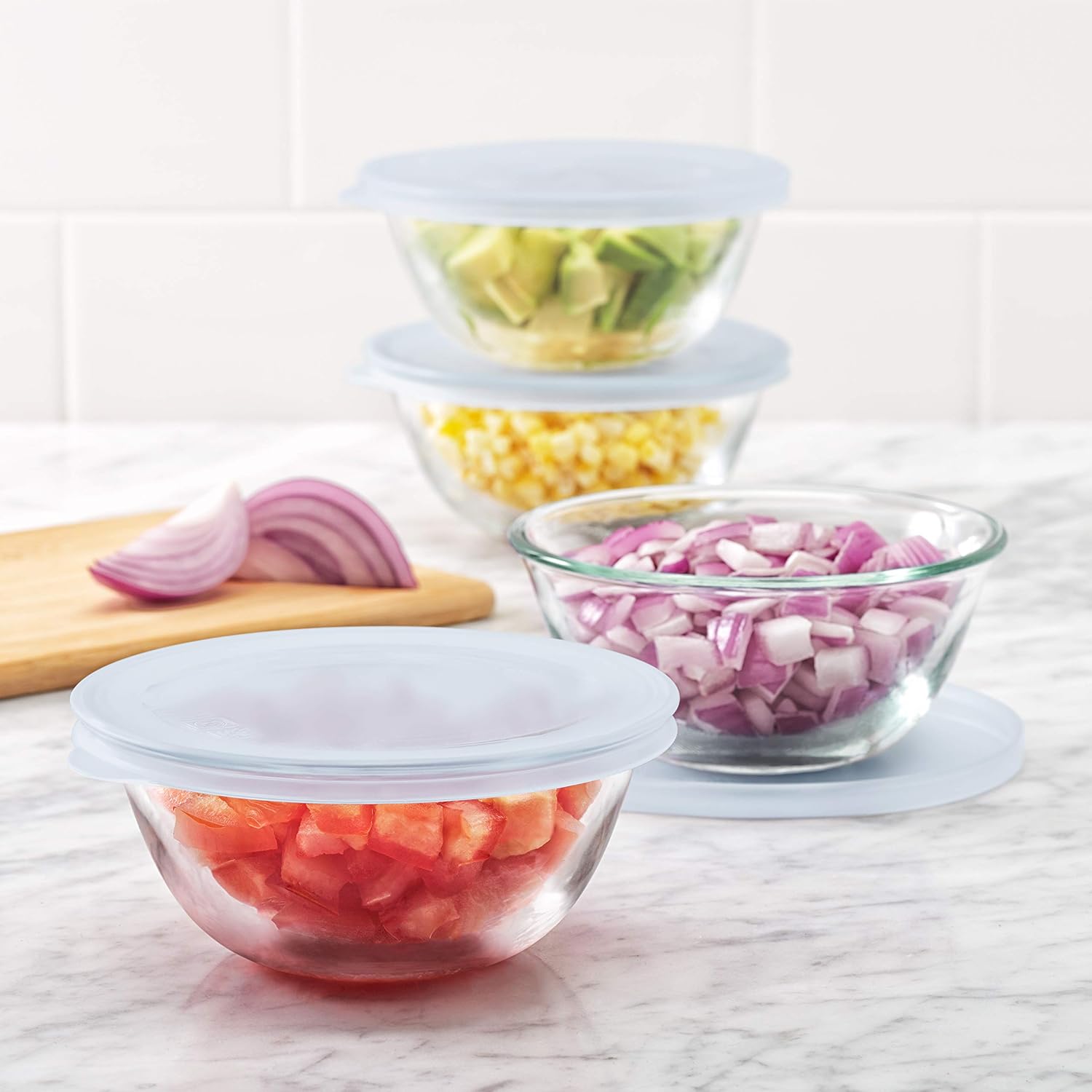 OXO 11205500 Good Grips 8-Piece Glass Prep Bowl Set  One Size  Clear