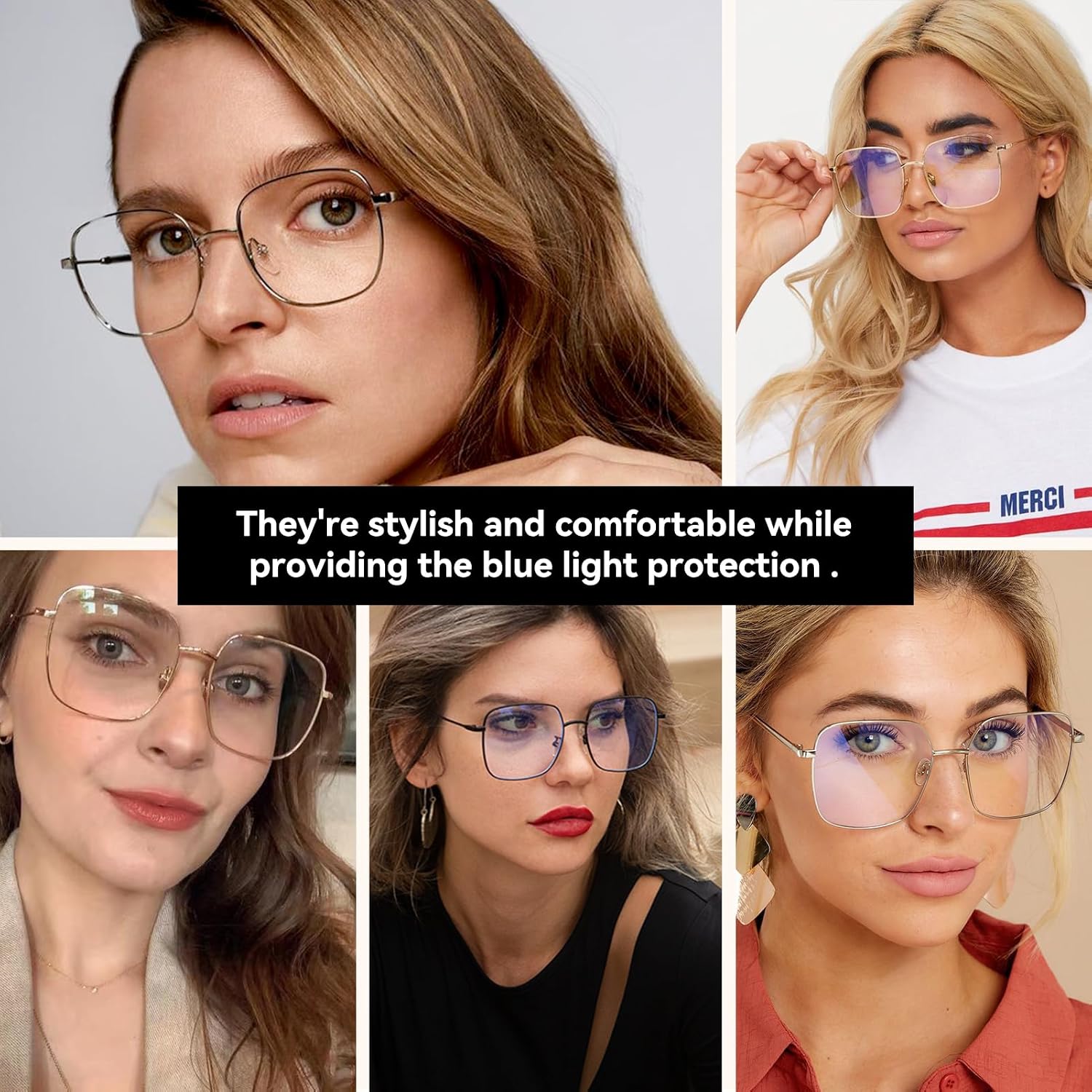 Dollger Blue Light Blocking Glasses women Anti Glare UV Filter Computer Gaming Glasses Retro matal square Eyeglasses Frame