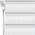 Minatee 100 Pieces Dinner Forks Bulk Set 8 Inches Stainless Steel Metal Forks Silverware Flatware Mirror Polished Salad Cutlery for Home Kitchen Restaurant Eating Silverware Utensils
