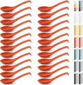 Kyraton Soup Spoons 24 Pieces  Reusable Plastic Table Spoon  Sturdy and Durable Asian Dinner Spoon Made of Food Grade PP  BPA Free  Easy Clean  Dishwasher Safe