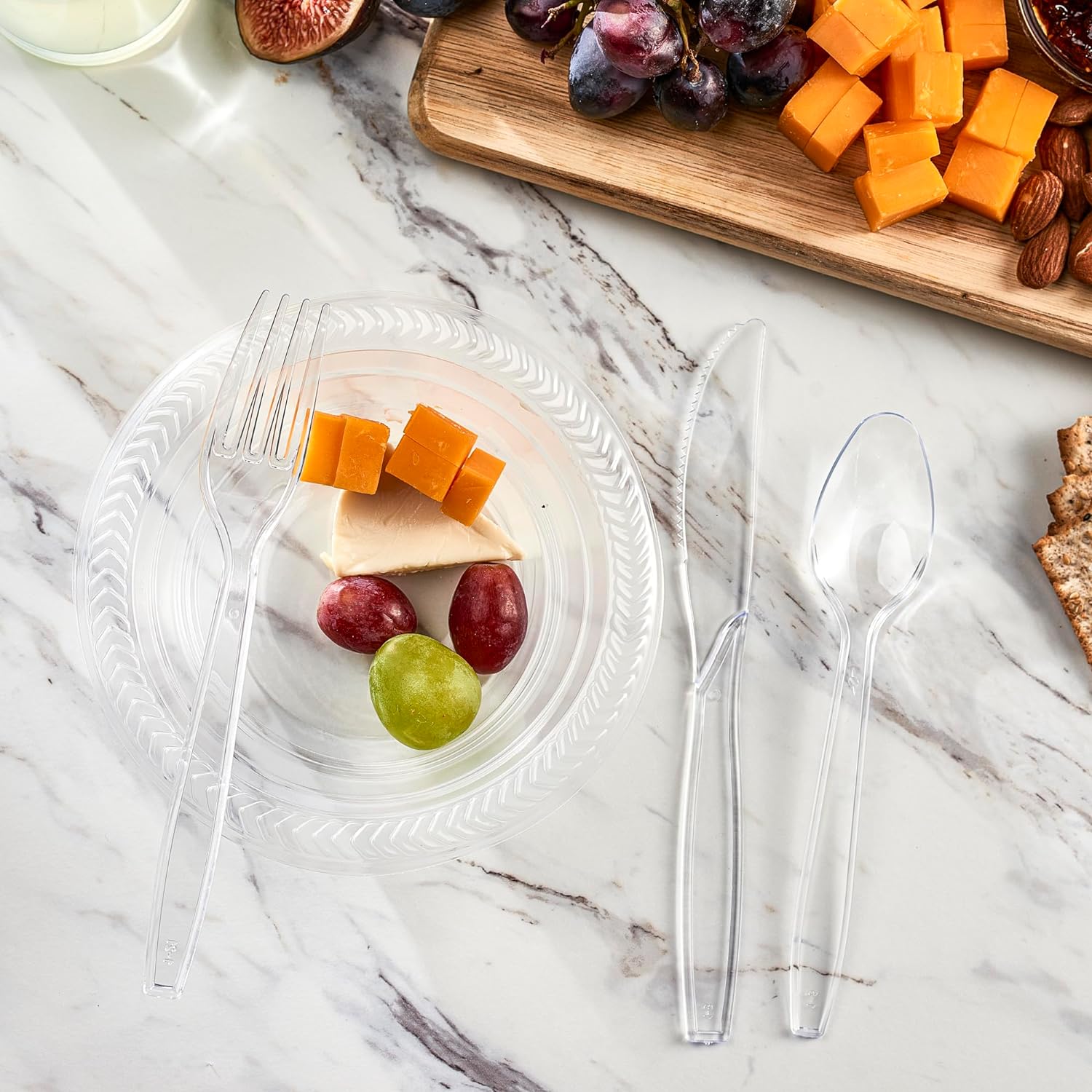 Plasticpro Disposable Clear Plastic Cutlery Disposable utensils Heavyweight 100 Count (Soup Spoons)