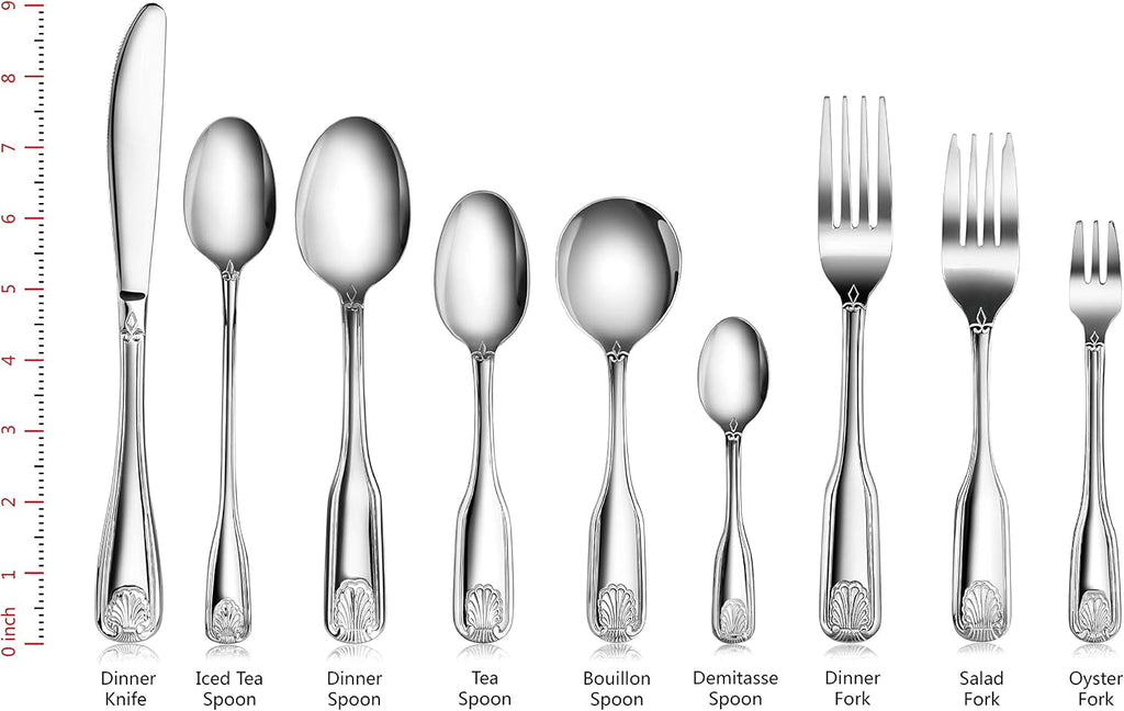 New Star Foodservice 58307 Shell Pattern  18/0 Stainless Steel  Salad Fork  7.1-Inch  Set of 12