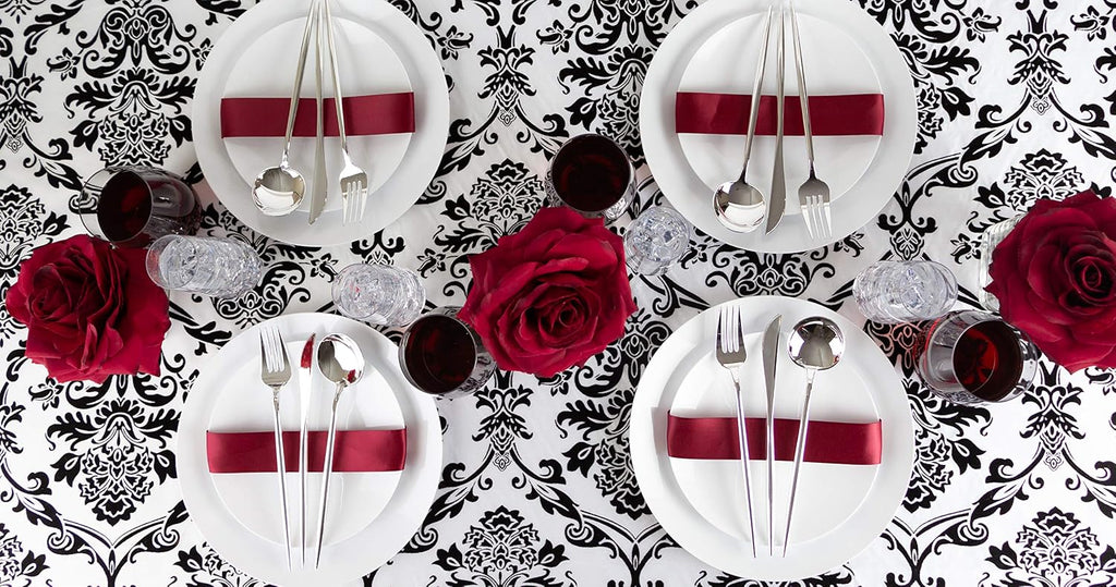 Novelty Modern Flatware  Cutlery  Disposable Plastic Salad forks Luxury Silver 64 Count