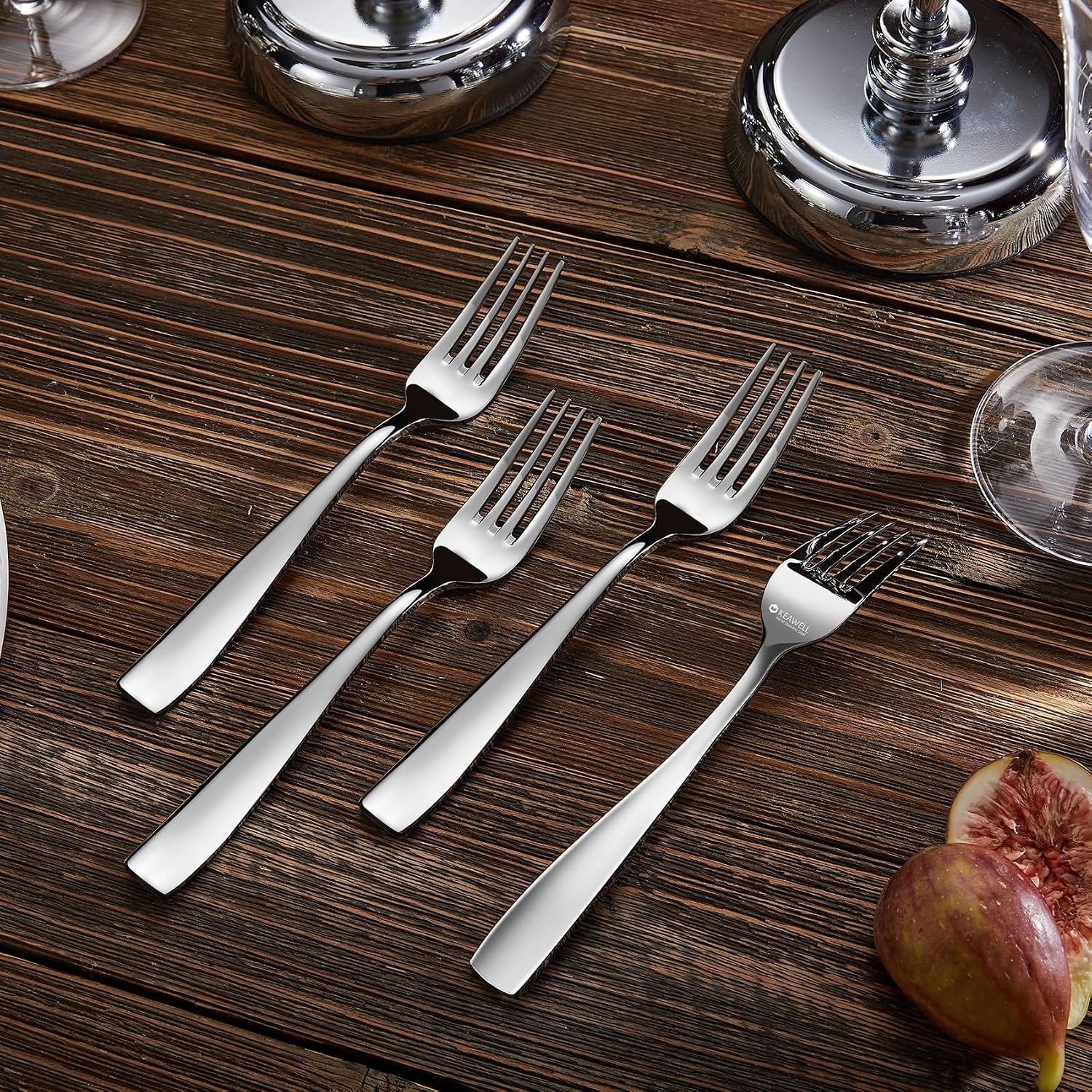 KEAWELL Premium 4-Piece Louis Salad Fork  18/10 Stainless Steel  Set of 4  Fine Fork Set with Squared Edge  Dishwasher Safe (7.6 inches)