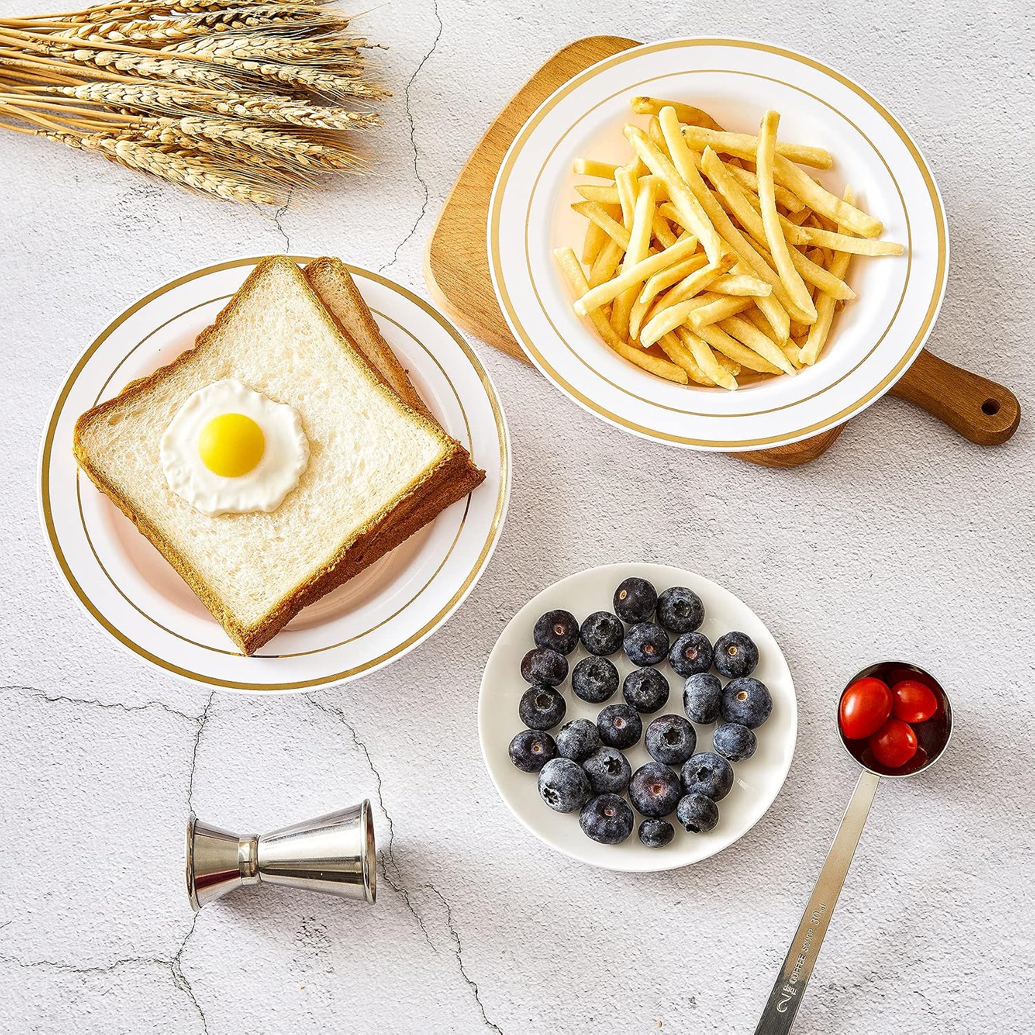 N9R 60PCS Disposable Plastic Bowls with Gold Rim  12 oz Fancy White Plastic Bowls  Premium Dessert Salad Bowls Perfect for Party  Wedding and Everyday Use