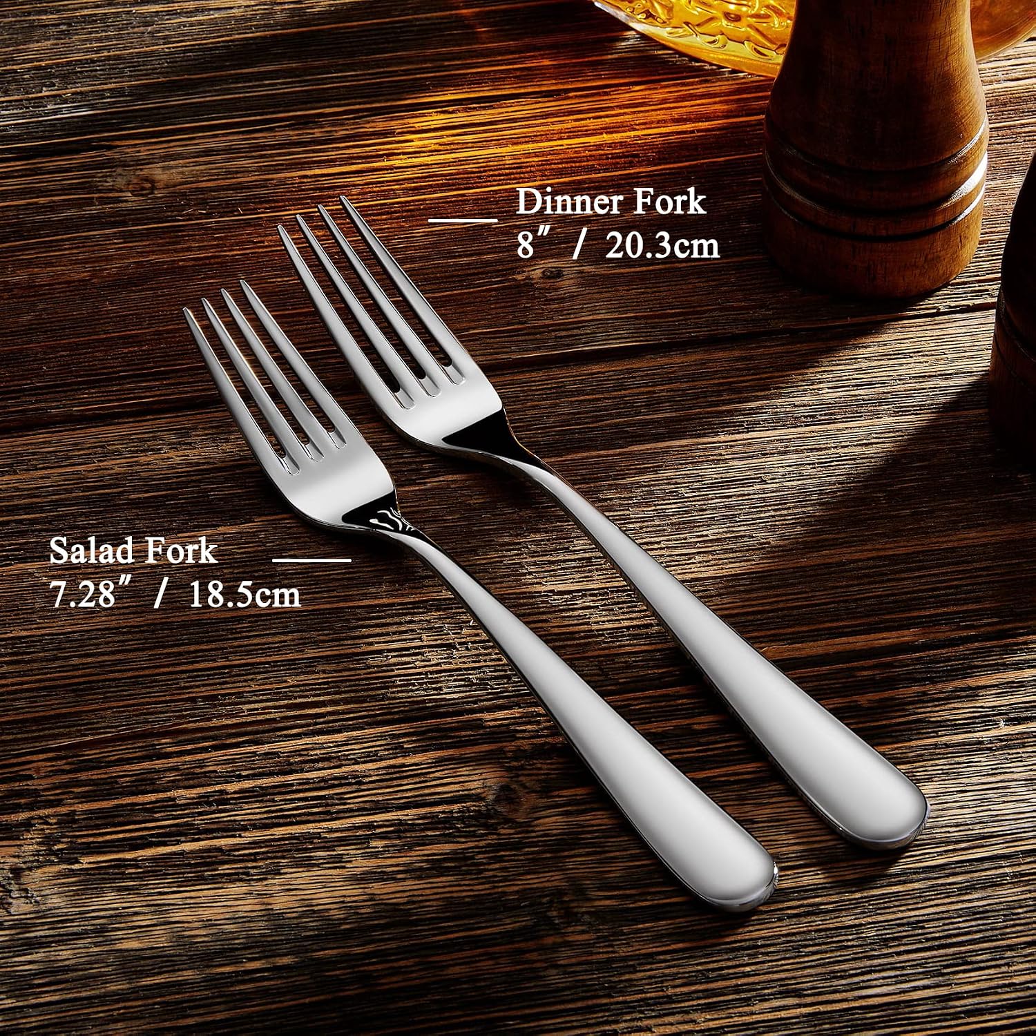 KEAWELL Premium Louise Forks  Set of 4  18/10 Stainless Steel  Forks Silverware with Round Edge  Exceptional Mirror Finish  Dishwasher Safe (7.3" Salad Fork)