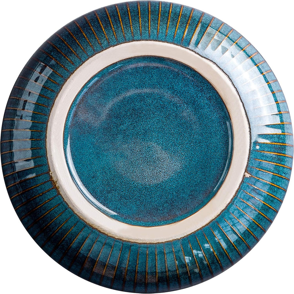 CSYY Salad Bowl 66 Oz  8" Large Soup Bowls  Porcelain Round Serving Bowl Blue Decorative Bowl for Salad  Chip  Cereal  Fruits and Pasta (1pc)