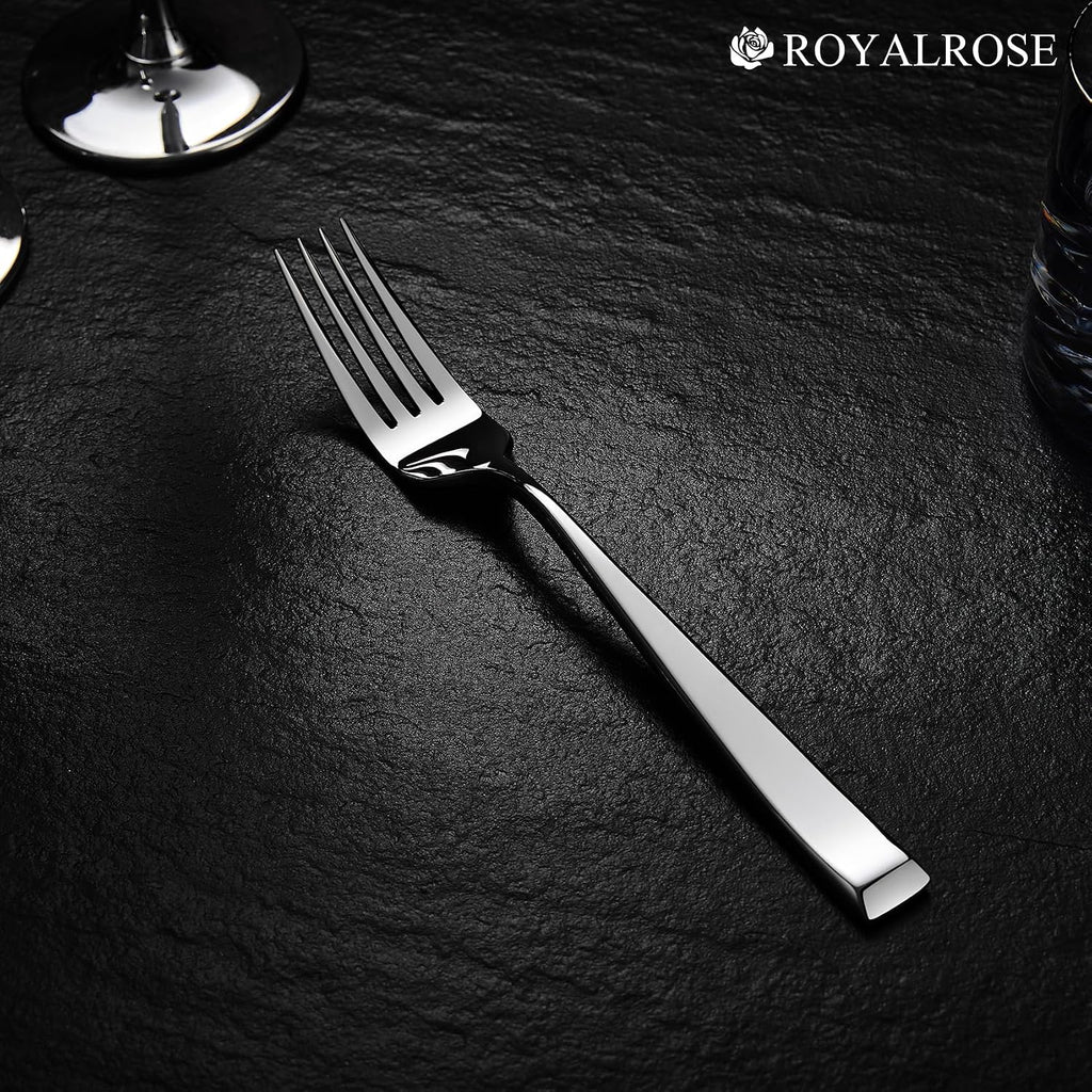 Royalrose Alexander Fine Forks  Set of 4  18/10 Stainless Steel  Well Made  Dishwasher Safe  Heavy Duty Fork (8.1" Dinner Fork)