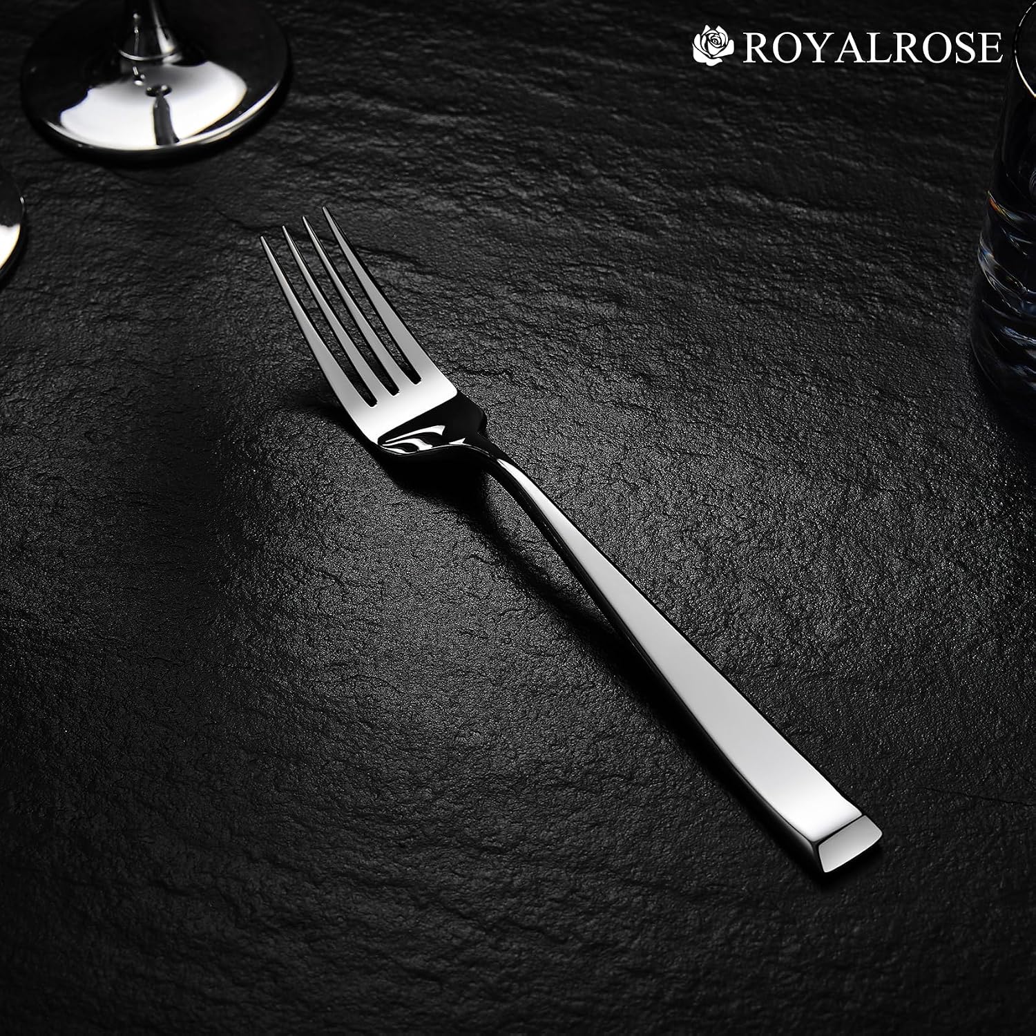 Royalrose Alexander Fine Forks  Set of 4  18/10 Stainless Steel  Well Made  Dishwasher Safe  Heavy Duty Fork (8.1" Dinner Fork)