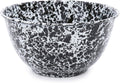Crow Canyon Home Enamelware Salad Bowl  5 quart  Black/White Splatter
