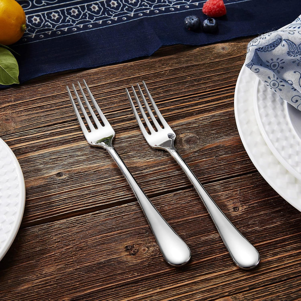 KEAWELL Premium Fine Verona 4-Piece 7.4 inch Fork Set – 18/10 Stainless Steel  Heavy-Duty Mirror-Finished Silverware for Elegant Everyday Dining and Entertaining (4  Salad Forks)