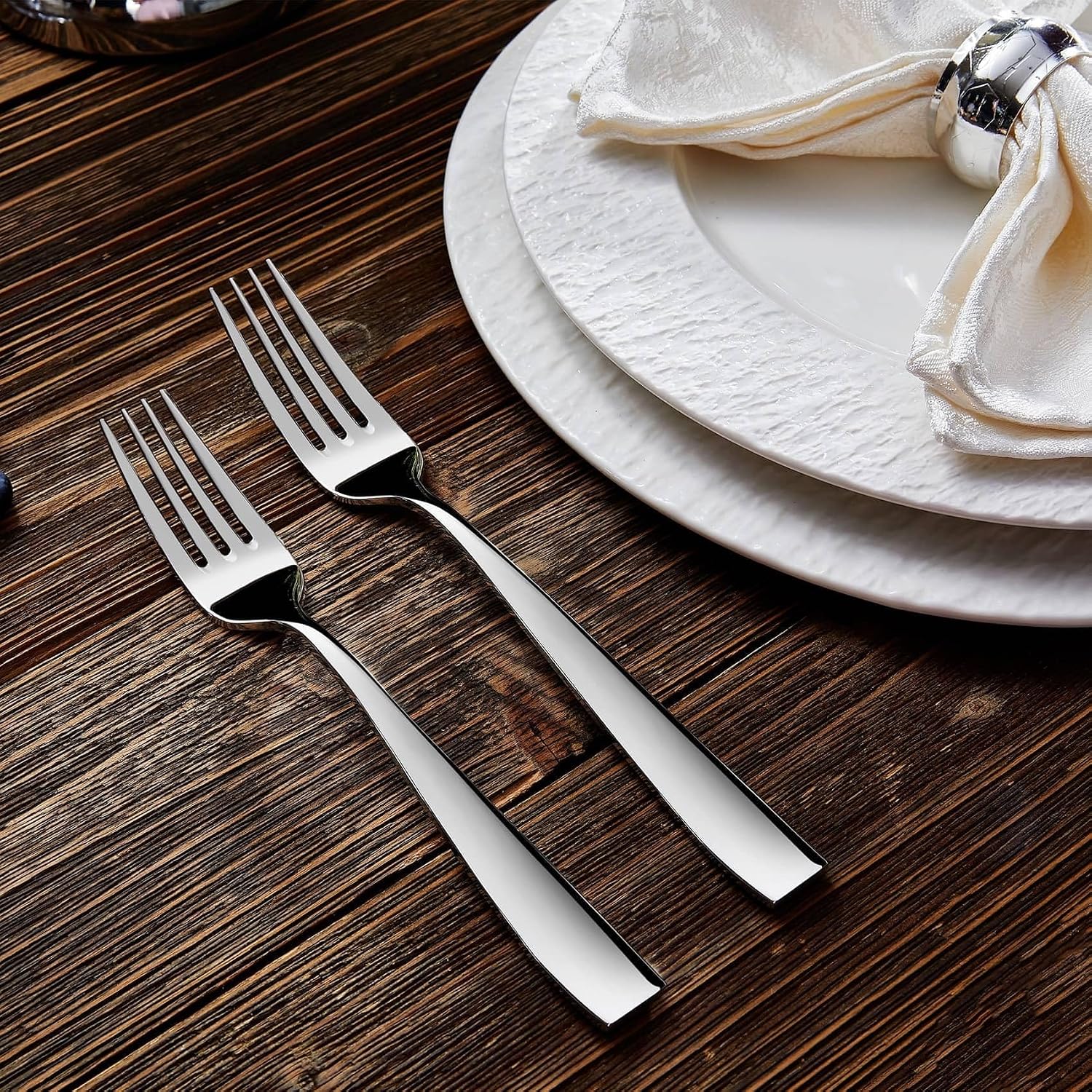 KEAWELL Premium 4-Piece Louis Salad Fork  18/10 Stainless Steel  Set of 4  Fine Fork Set with Squared Edge  Dishwasher Safe (7.6 inches)