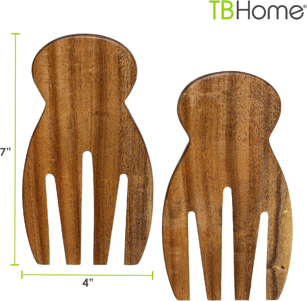 TB Home Salad Hands – Acacia Wood Salad Serving Utensils for Tossing & Serving