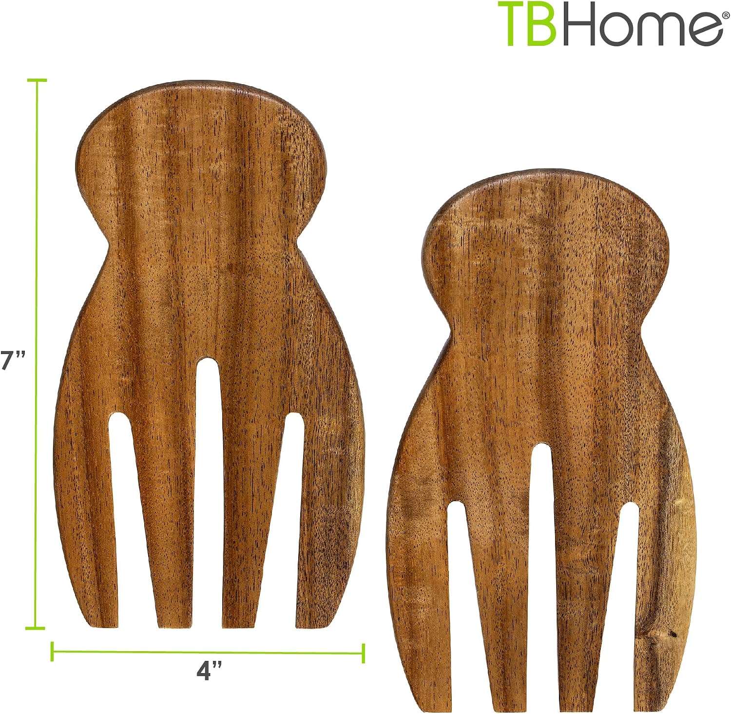 TB Home Salad Hands – Acacia Wood Salad Serving Utensils for Tossing & Serving