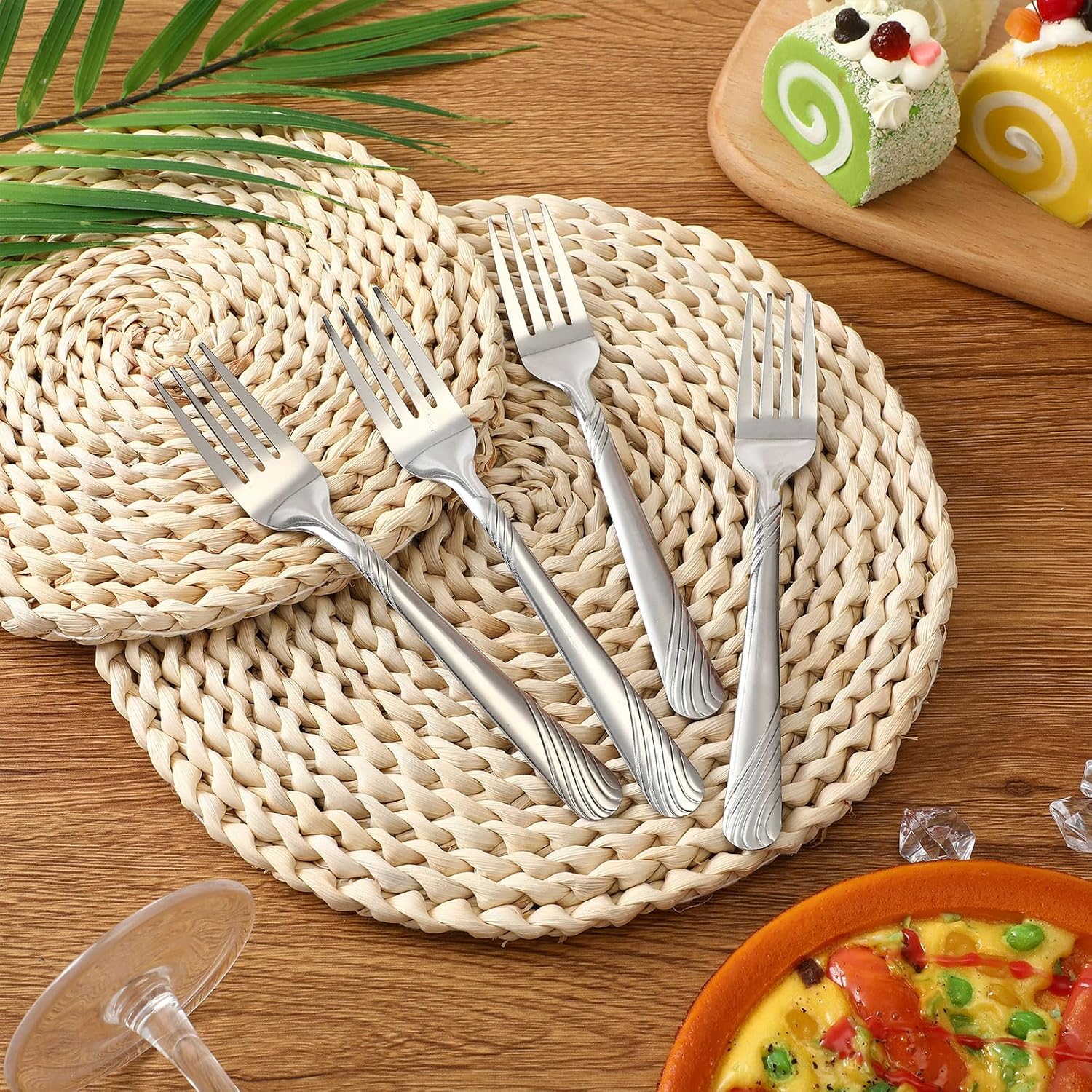 Minatee 150 Pcs Metal Dinner Forks Bulk Set 6.9 Inches Stainless Steel Forks Silverware Flatware Salad Cutlery Mirror Polished for Home Kitchen Restaurant Eating Silverware Utensils