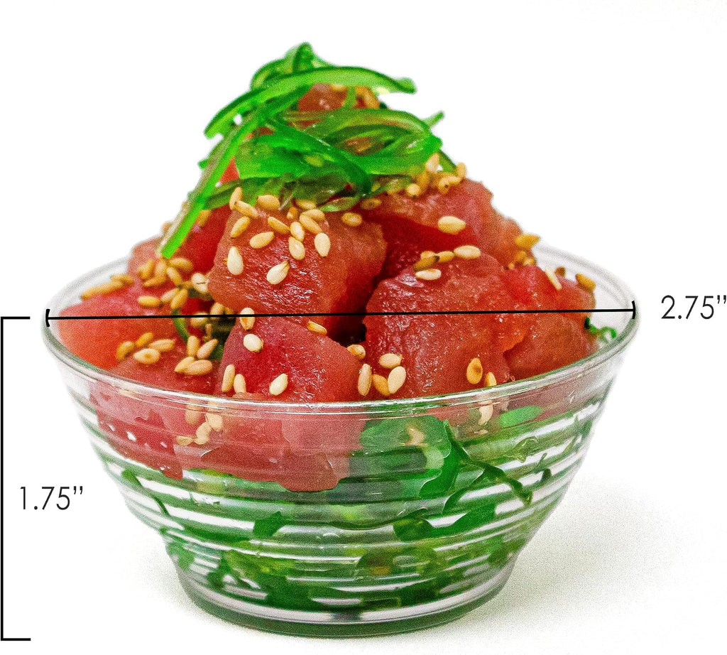 50 Pack 3 oz. Asian-Style Clear Mini Dessert Cups| Party Cups for Appetizer Bowls and Disposable Dessert Bowls | Mini Dessert Cup for Fancy Shooter Cups | CMJJ