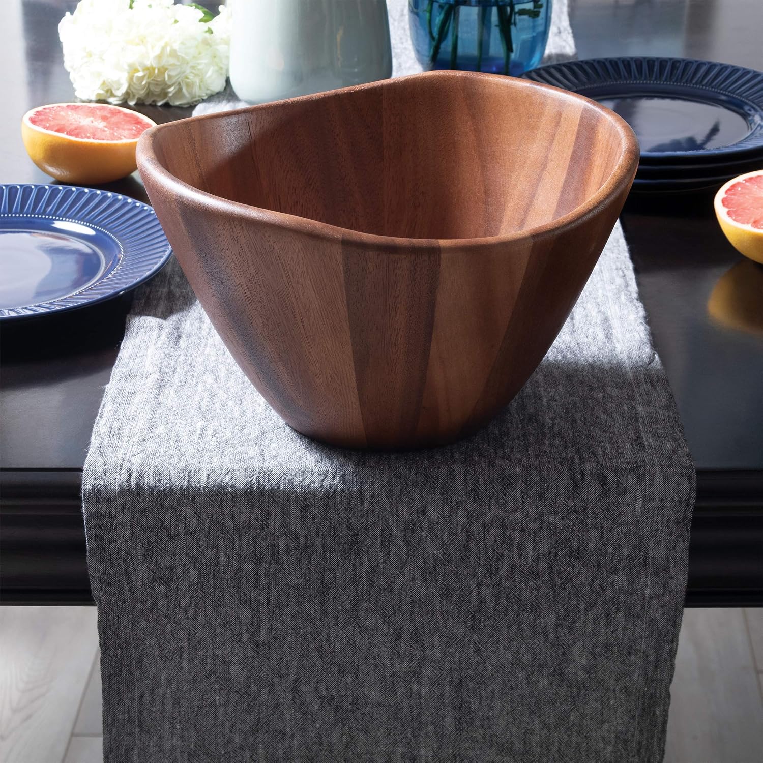 Lipper International Large Wavy Bowl  Acacia