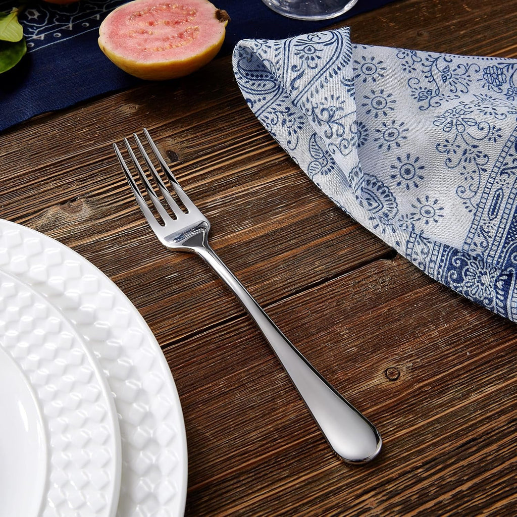 KEAWELL Premium Fine Verona 4-Piece 7.4 inch Fork Set – 18/10 Stainless Steel  Heavy-Duty Mirror-Finished Silverware for Elegant Everyday Dining and Entertaining (4  Salad Forks)